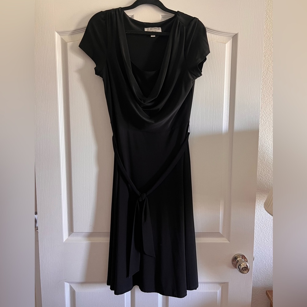 Short black scoop neck dress